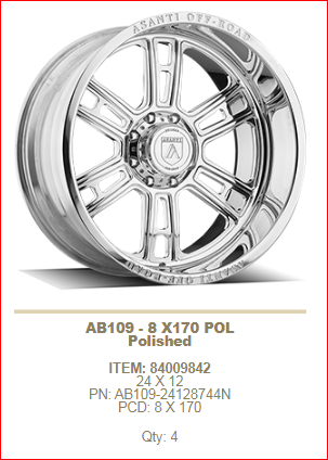 24x12 Asanti AB109 8x170 Polished -44mm