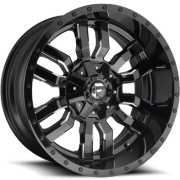 Fuel Sledge Gloss Black Milled Wheels