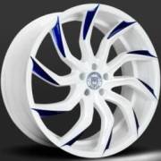 Lexani Matisse White and Blue Wheels