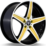 White Diamond W-253 Black and Gold Wheels